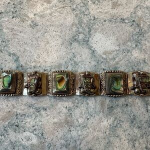 Mexican Taxco Abalone Bracelet- Vintage 1940s